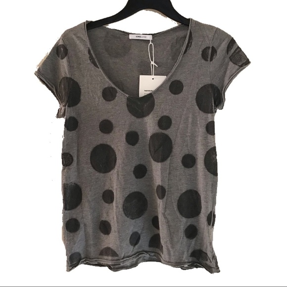 George Loves V-Neck Grey Circles T-Shirt (Petite) - Picture 1 of 3